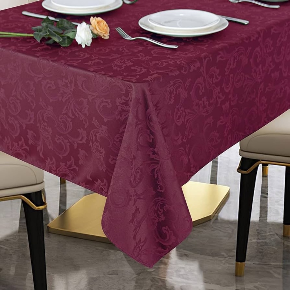 Burgundy tablecloth